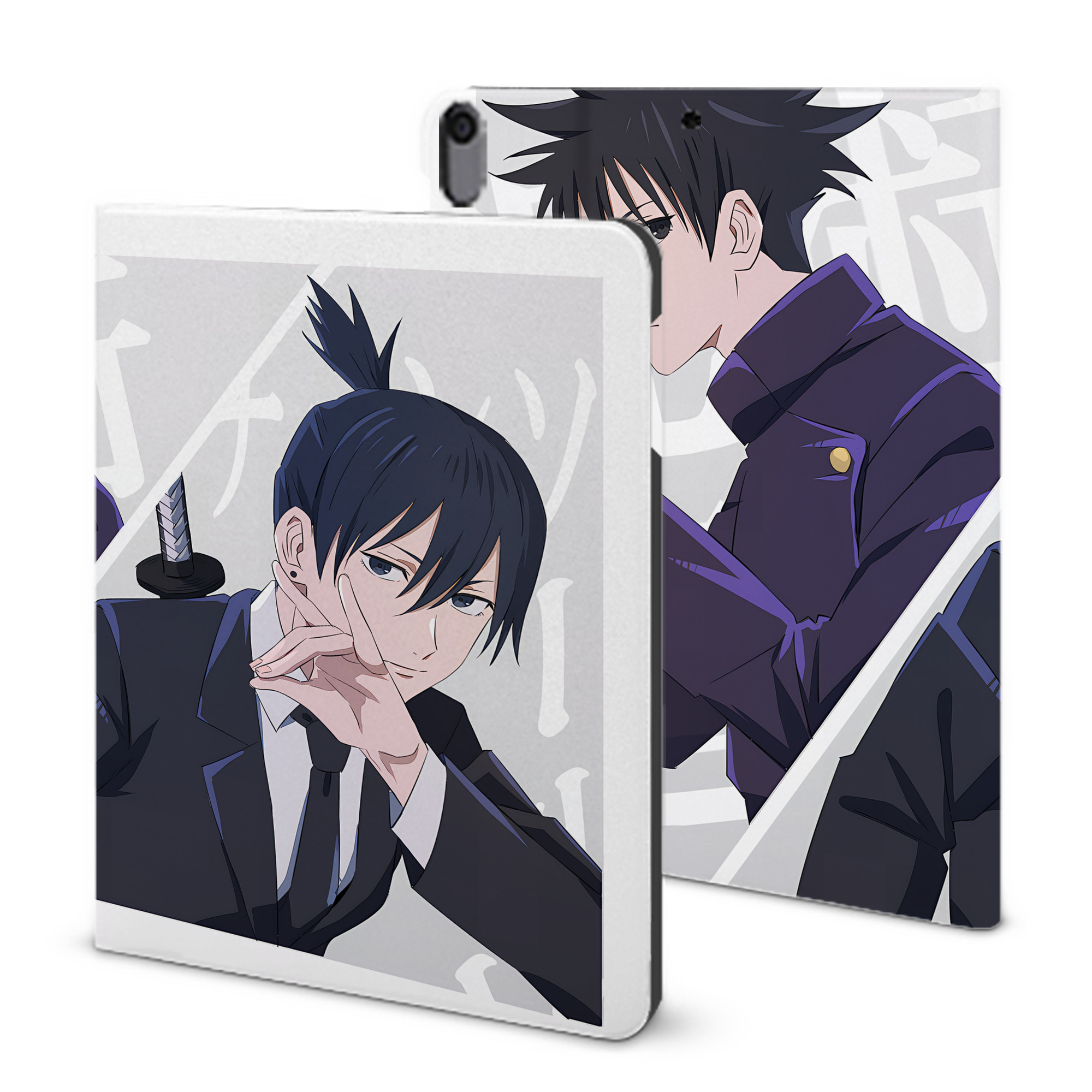 （画像用） 呪術廻戦 Jujutsu Kaisen IPad ケース ブック型 PUレザー TPU 耐衝撃 軽量 薄型 ペン収納なし 全面保護 IPad 各モデル対応